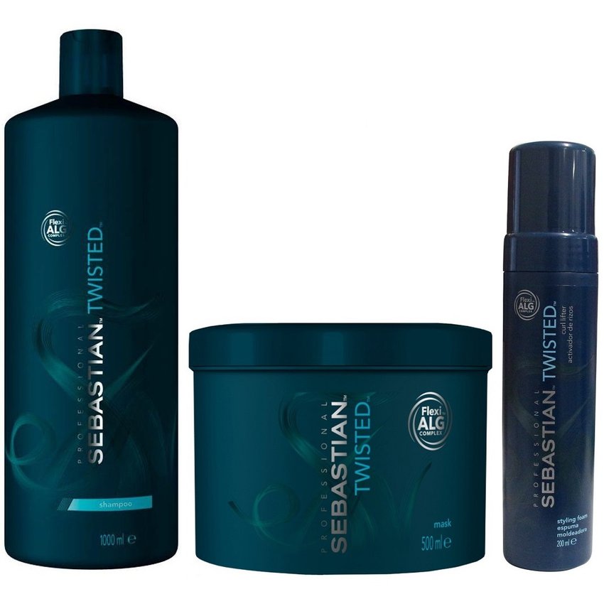 Shampoo 1000ml + Mascarilla + Mousse Sebastian Twisted