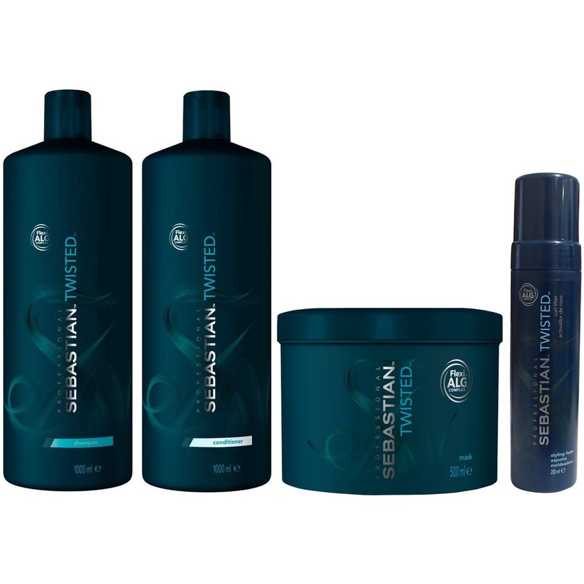 Shampoo 1000ml + Acondicionador + Mascarilla +Mousse Sebastian Twisted