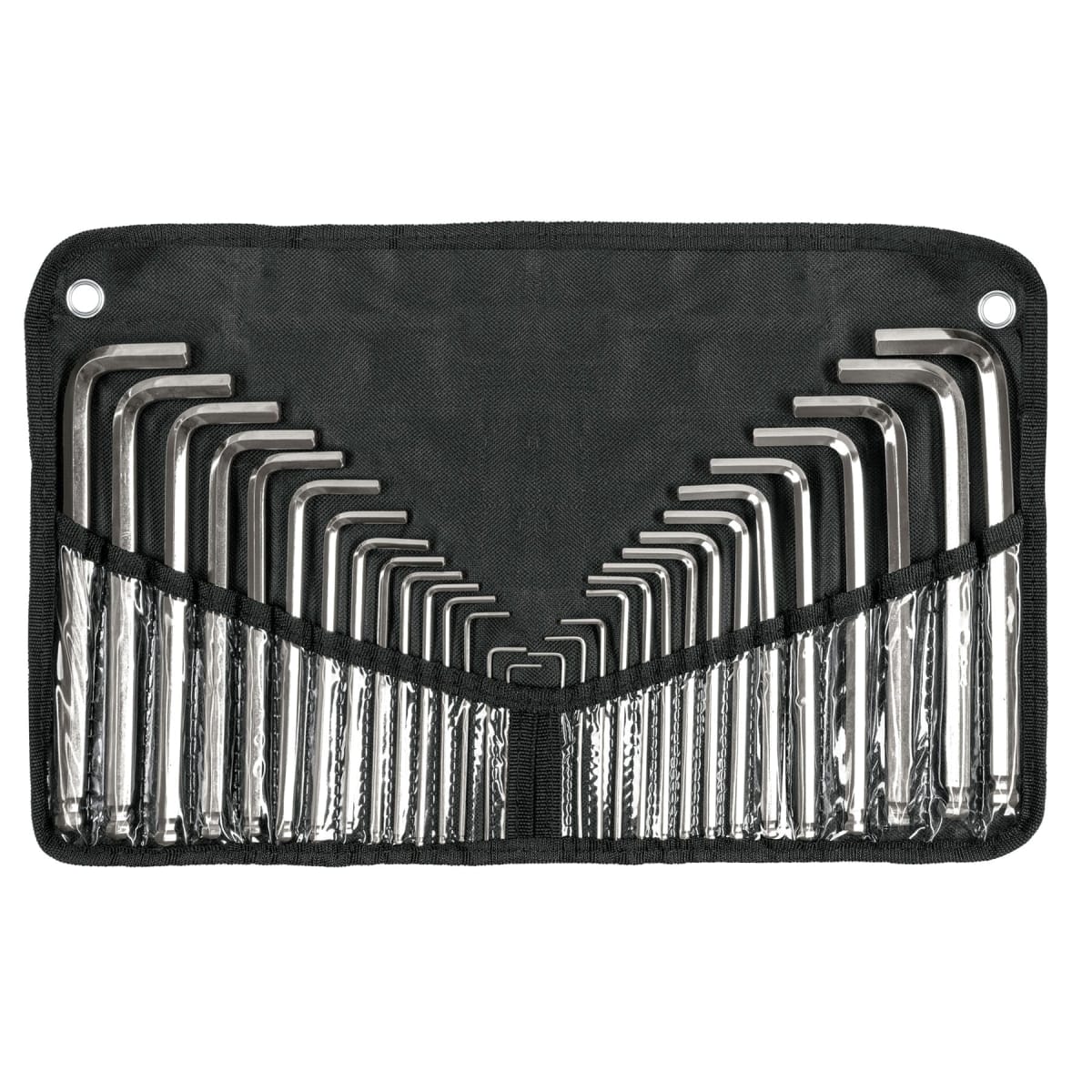 Juego 30 llaves allen largas std y mm punta bola, estuche Truper