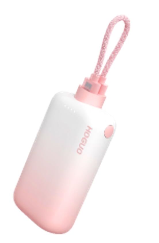 Verysun - Mini Power Bank 10000mAH Carga Rápida 22.5w c/ cables USB-C y Lightning - Rosa