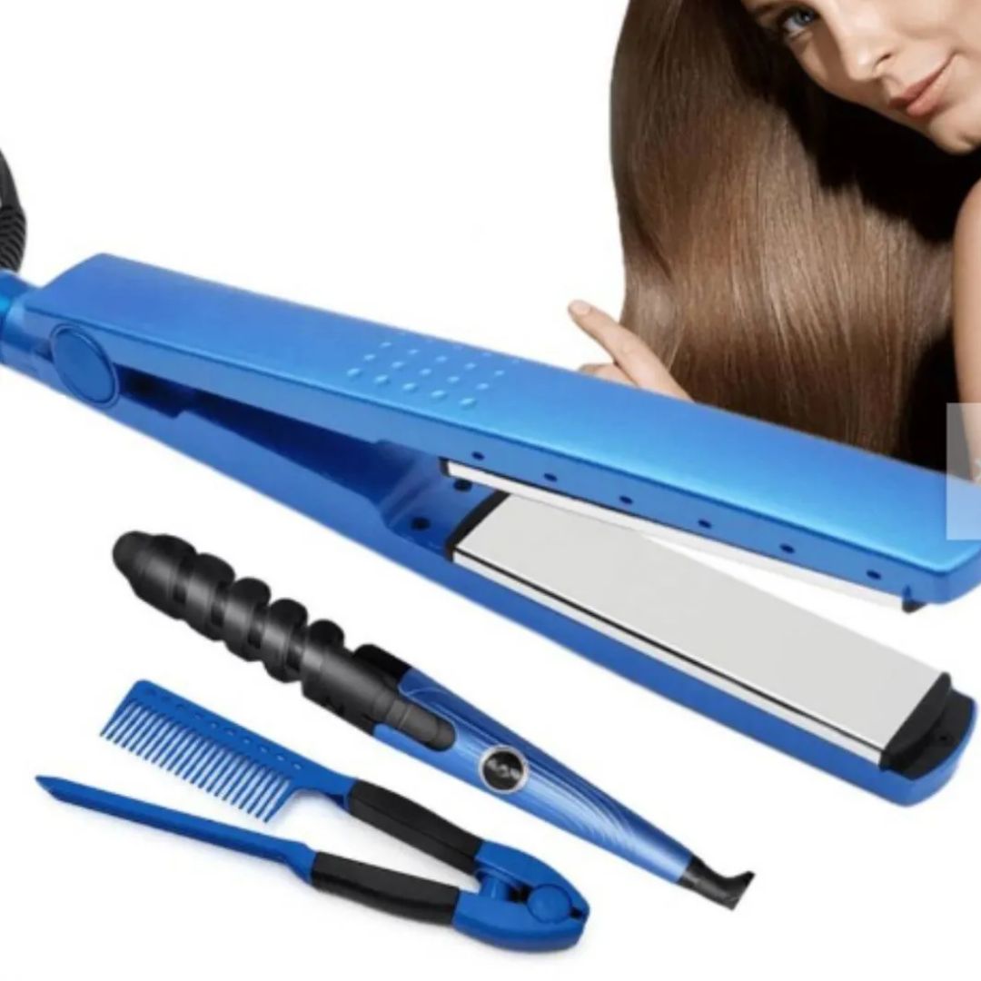 Trio (plancha + Ondulador + Peine Profesional)