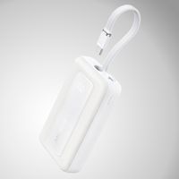 Power Bank Anker Zolo (30W, 10,000 mAh, Cable USB-C incorporado) - Color Blanco Nube
