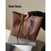 CARTERA MARRON MUJER BOLSO DE CUERO PU TOTEBAG