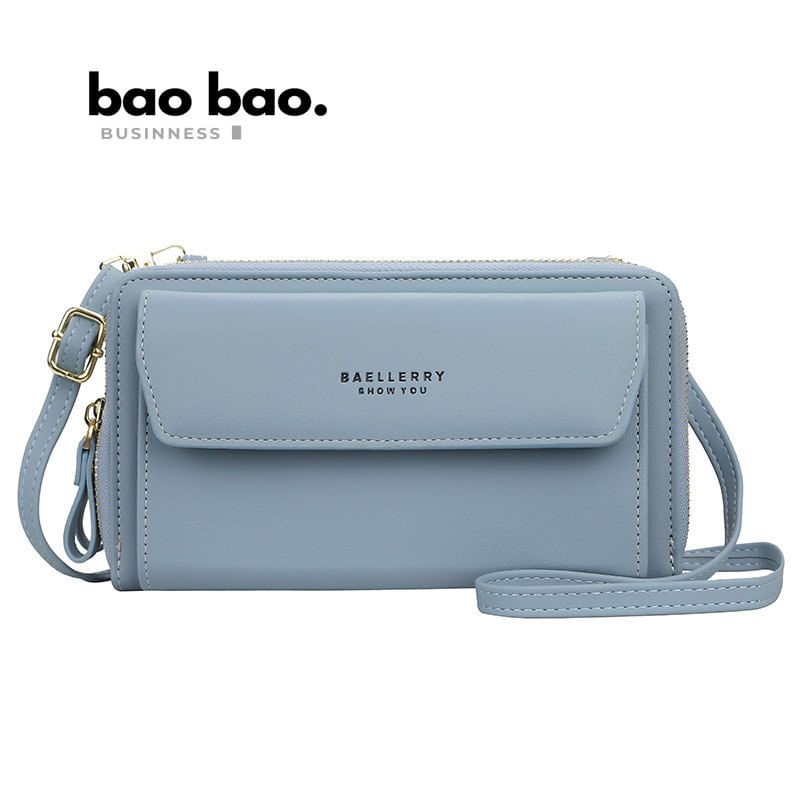 Morral Para Mujer Cartera y Bolso de Cuero Para Mujer Billetera Crossbody - Color Celeste