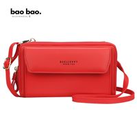 Morral Para Mujer Cartera y Bolso de Cuero Para Mujer Billetera Crossbody - Color Rojo