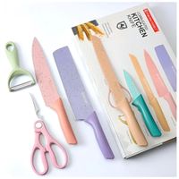 Set De Cuchillos 6 Piezas Acero Inoxidable Colores
