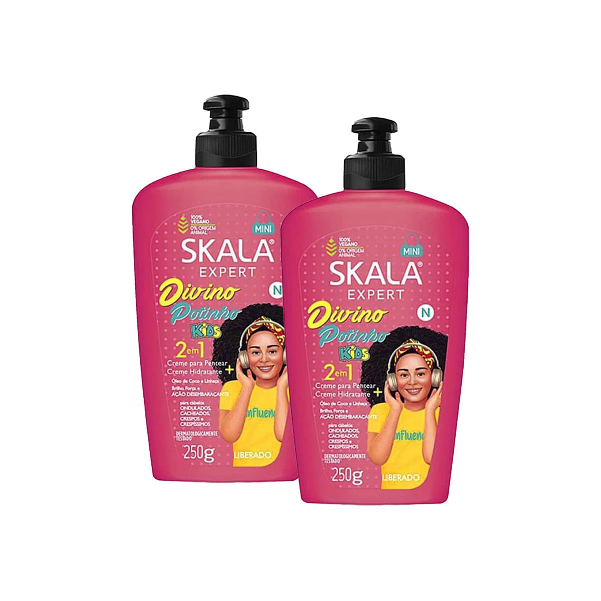 Crema De Peinar Divino Potinho - Skala Para Niños 250Ml 2 Unid