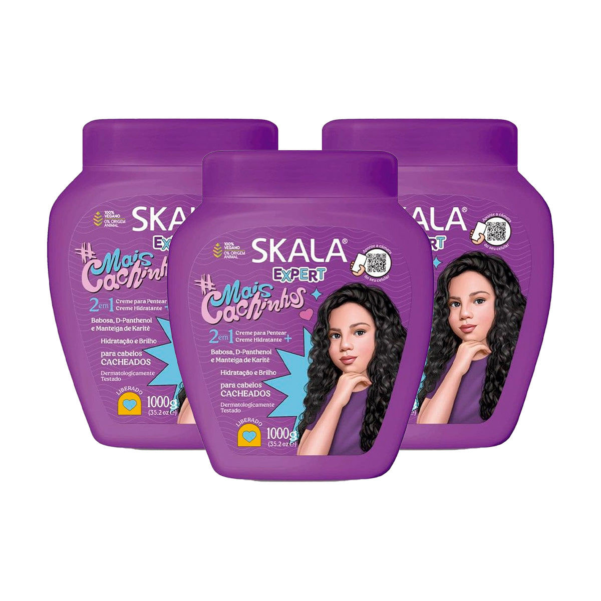 Crema Tratamiento Capilar Mais Cachinhos Skala Expert 1000G 3 Unid