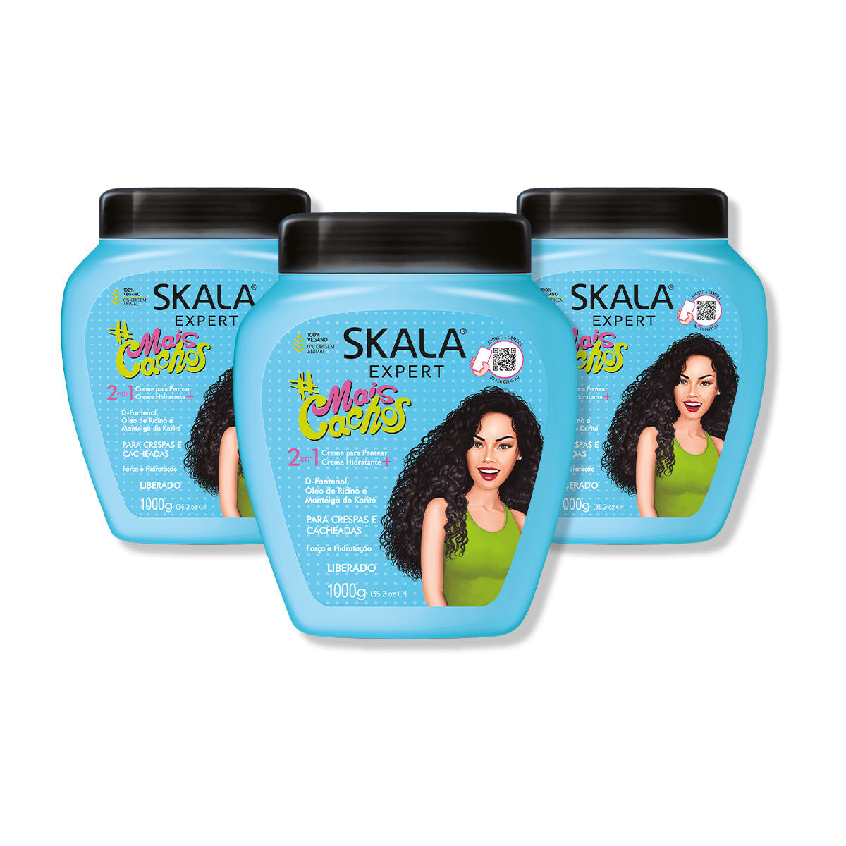 Crema De Tratamiento Capilar #Más Rizos 1000G - Skala 3 Unid