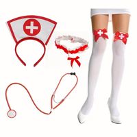 Set x 4 accesorios disfraz enfermera talla estándar Halloween