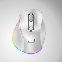 Mouse Genius ergo 9000S PRO dual recargable wireless/BT 6 botones silent - Color Blanco