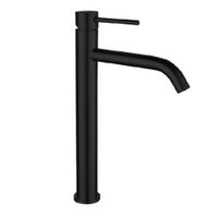 Grifo Alto Moderno para Lavabo Acero Inoxidable Negro con Sistema de Disco Cerámico