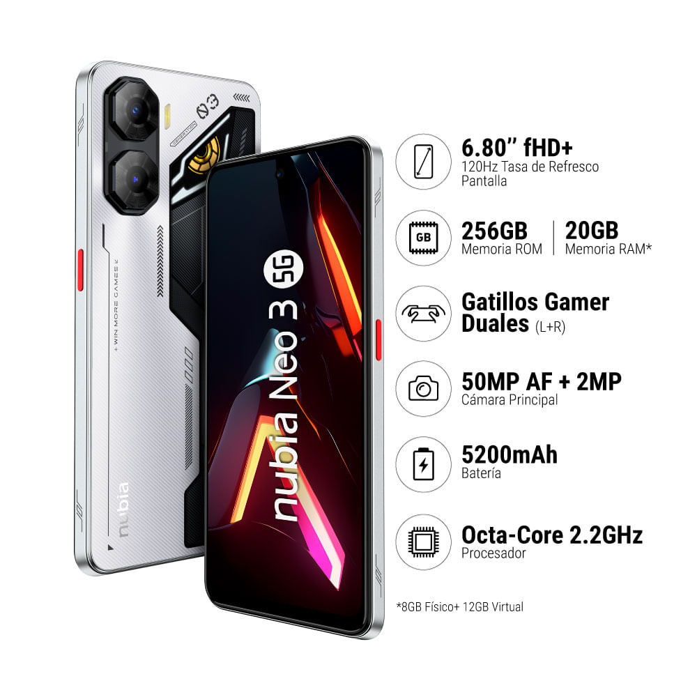 Smartphone Zte Nubia Neo 3 8gb+256gb Gris