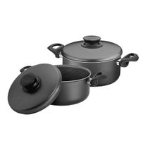 Juego de ollas de Aluminio París Negro x 2 piezas 24cm-26cm - 75286026