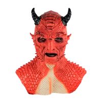 Máscara de Diablo con Cuernos y Escamas Látex Halloween