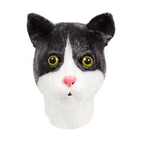 Máscara de Gato Blanco y Negro Látex Halloween