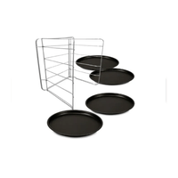 Juego de 4 moldes para pizza color negro