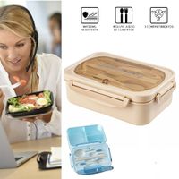 Lonchera Taper Portátil Hermética de Alimentos + Cubiertos Easy&Home Beige