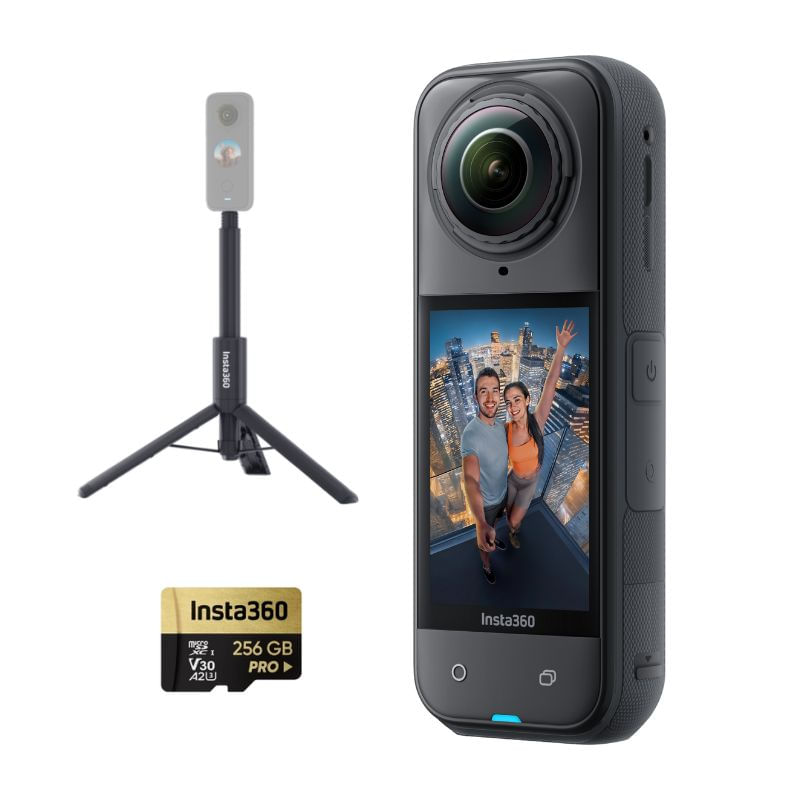 Insta360 X5 + Selfie Stick Tripode 105CM + Memoria 256GB Pro