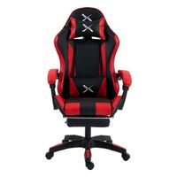 Silla Gamer Lyzor con Posapiés SGRTWN135A Roja y Negra