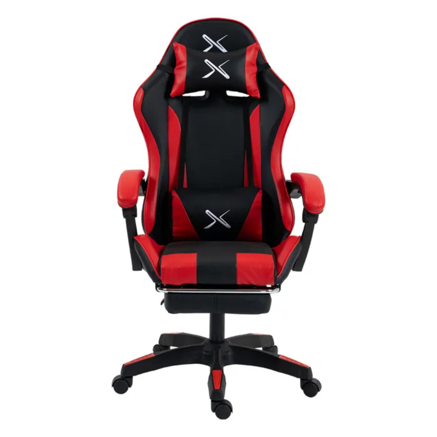 Silla Gamer Lyzor con Posapiés SGRTWN135A Roja y Negra