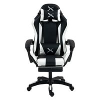 Silla Gamer Lyzor con Posapiés SGBWTWN135A Negra y Blanca