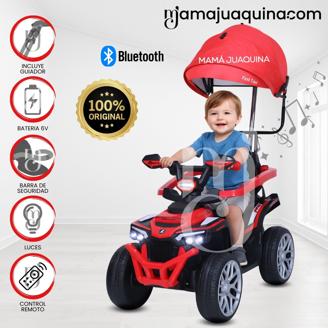 Correpasillo Guiador a Batería «MAVERICK» Con Bluetooth Rojo
