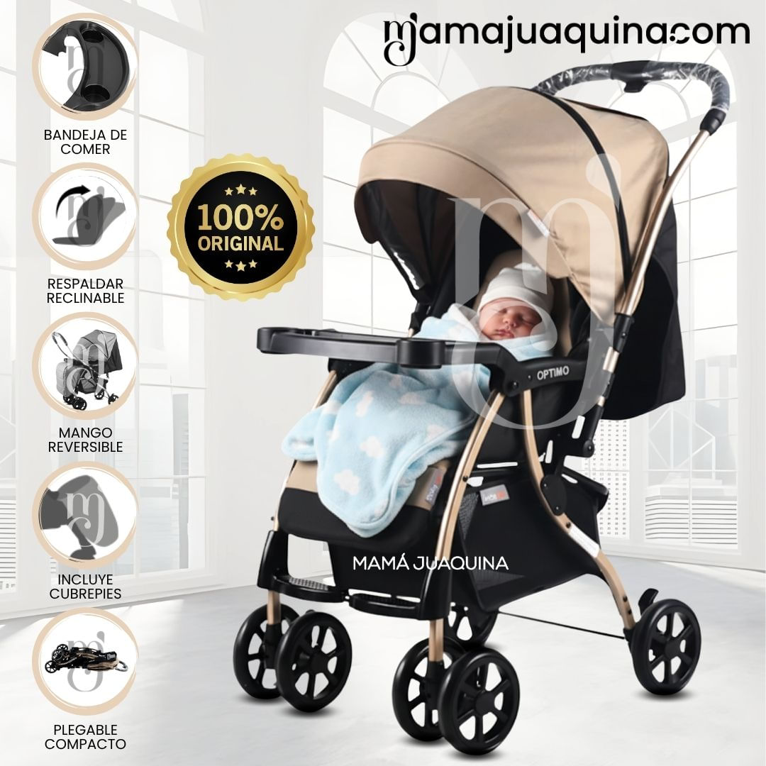 Coche Cuna de Lujo «OPPTIMO» Edición Limitada Beige
