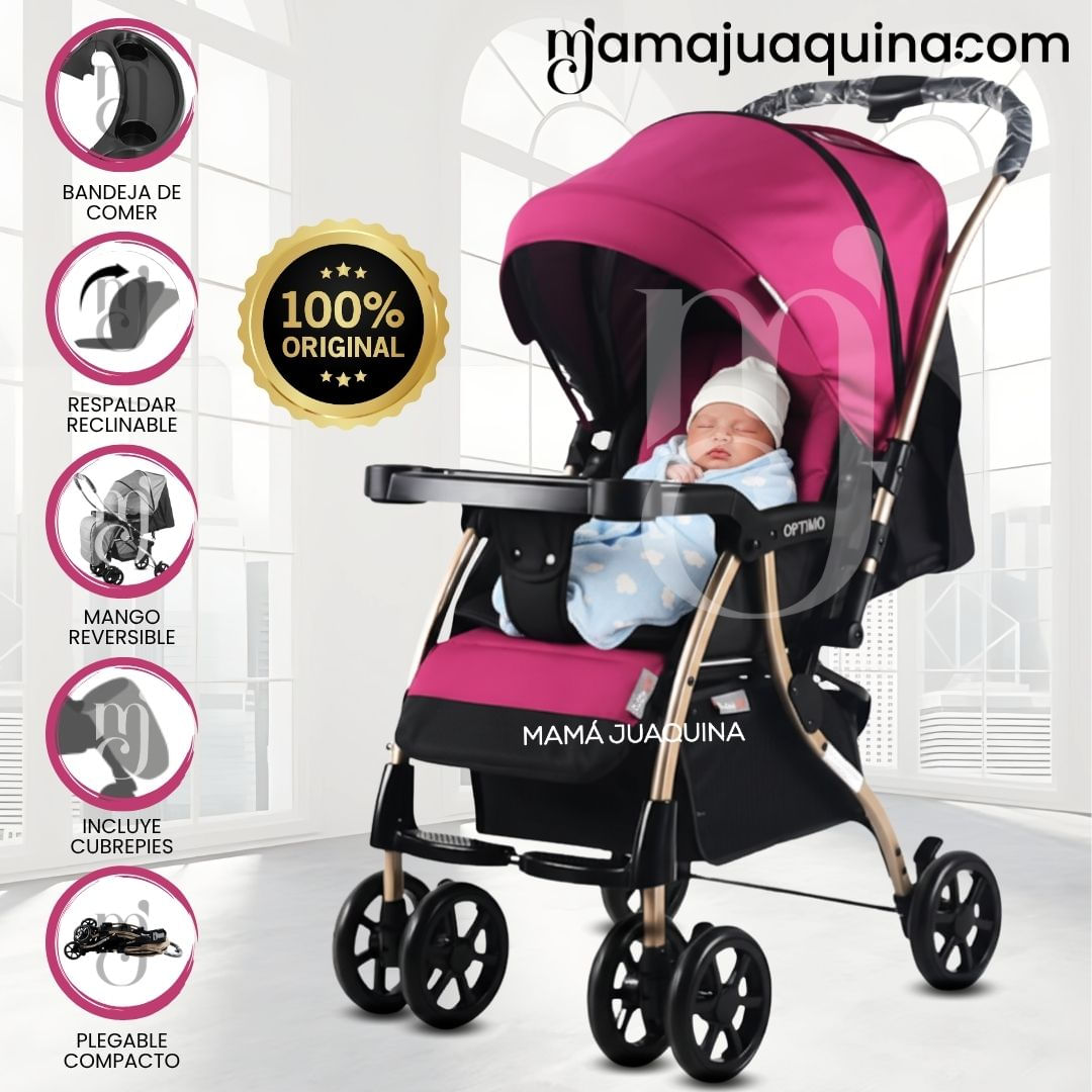 Coche Cuna de Lujo «OPPTIMO» Edición Limitada Fucsia