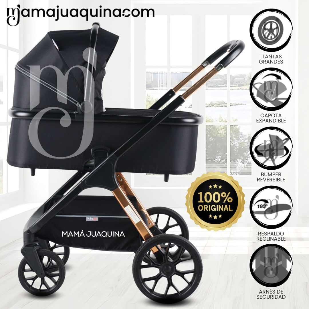 Coche Moisés Travel System «NAYEK» de Lujo Negro