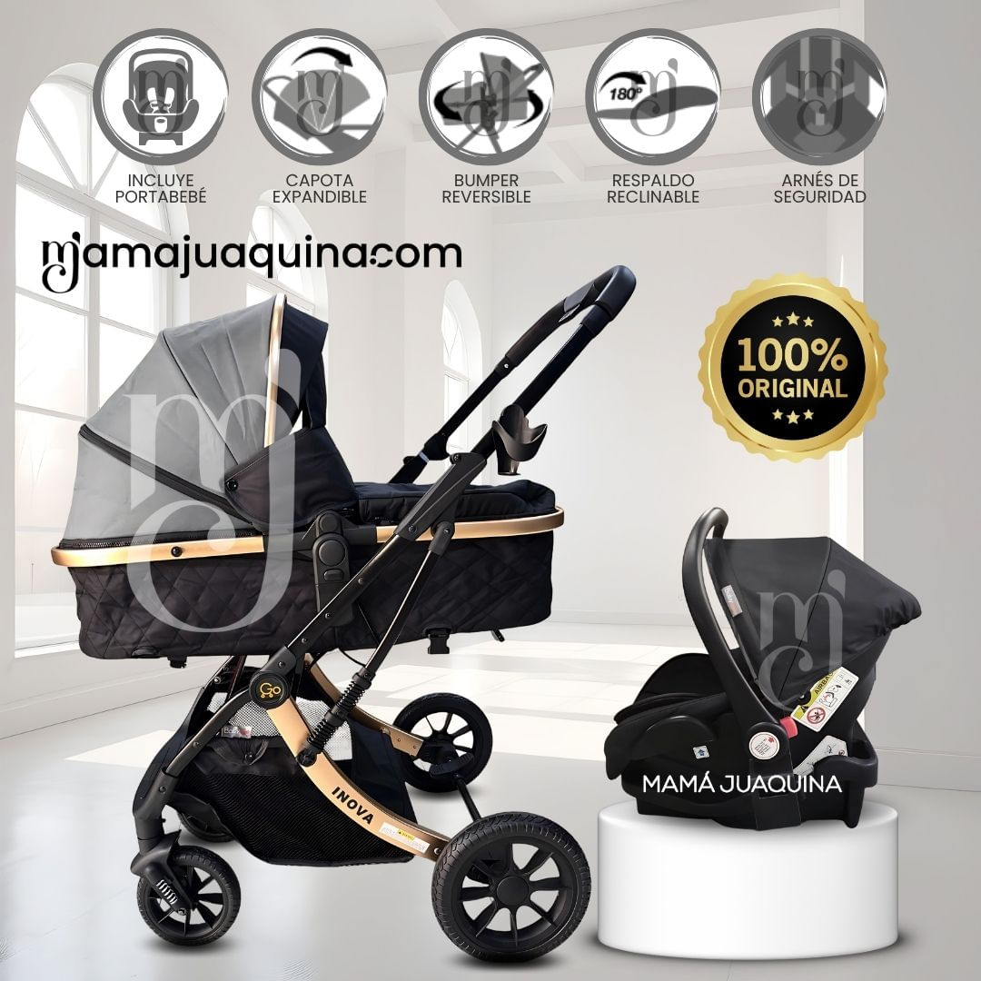 Coche Moisés Travel System «INOVA PRO» de Lujo Gris