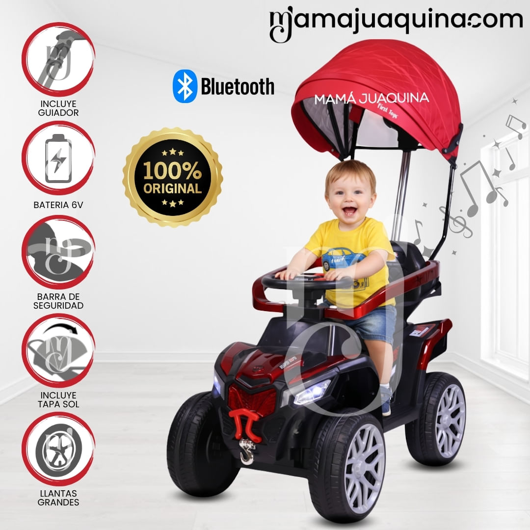 Correpasillo Guiador a Batería «FLAMER PRO» Bluetooth Rojo