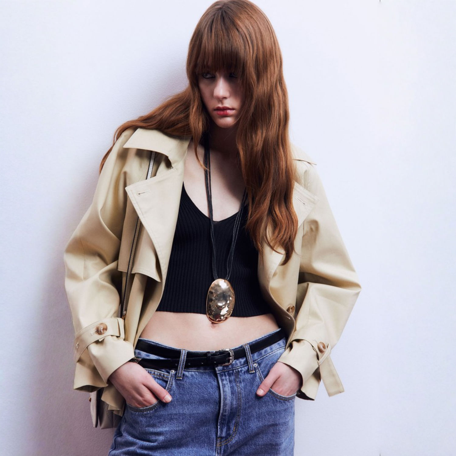 Conjunto Mujer Sfera Cuerda Metal Oro