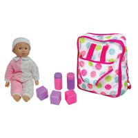 Muñeca Bebé Deluxe Cuerpo Suave Con Acceso A Mochila 35 Cm