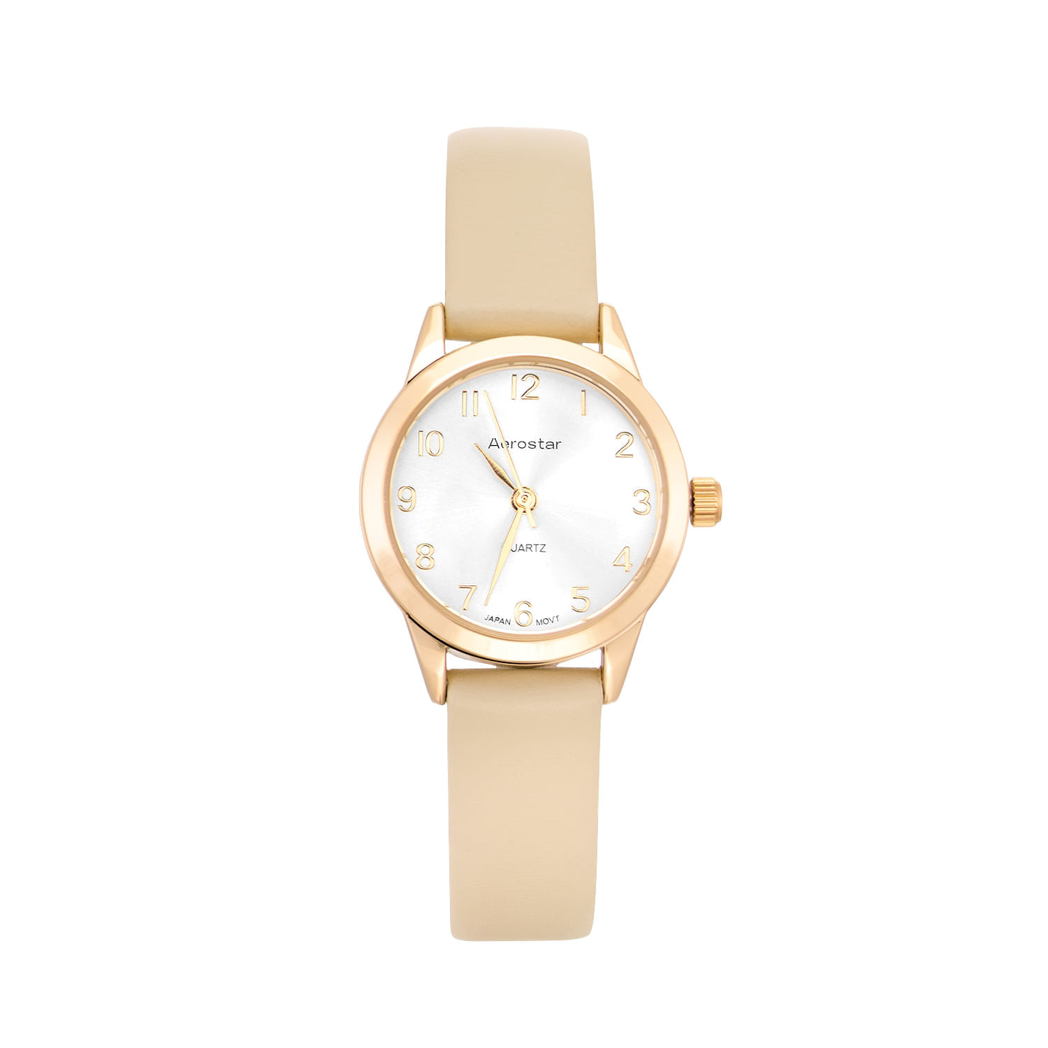 Reloj Aerostar 6123005 Mujer Beige Análogo