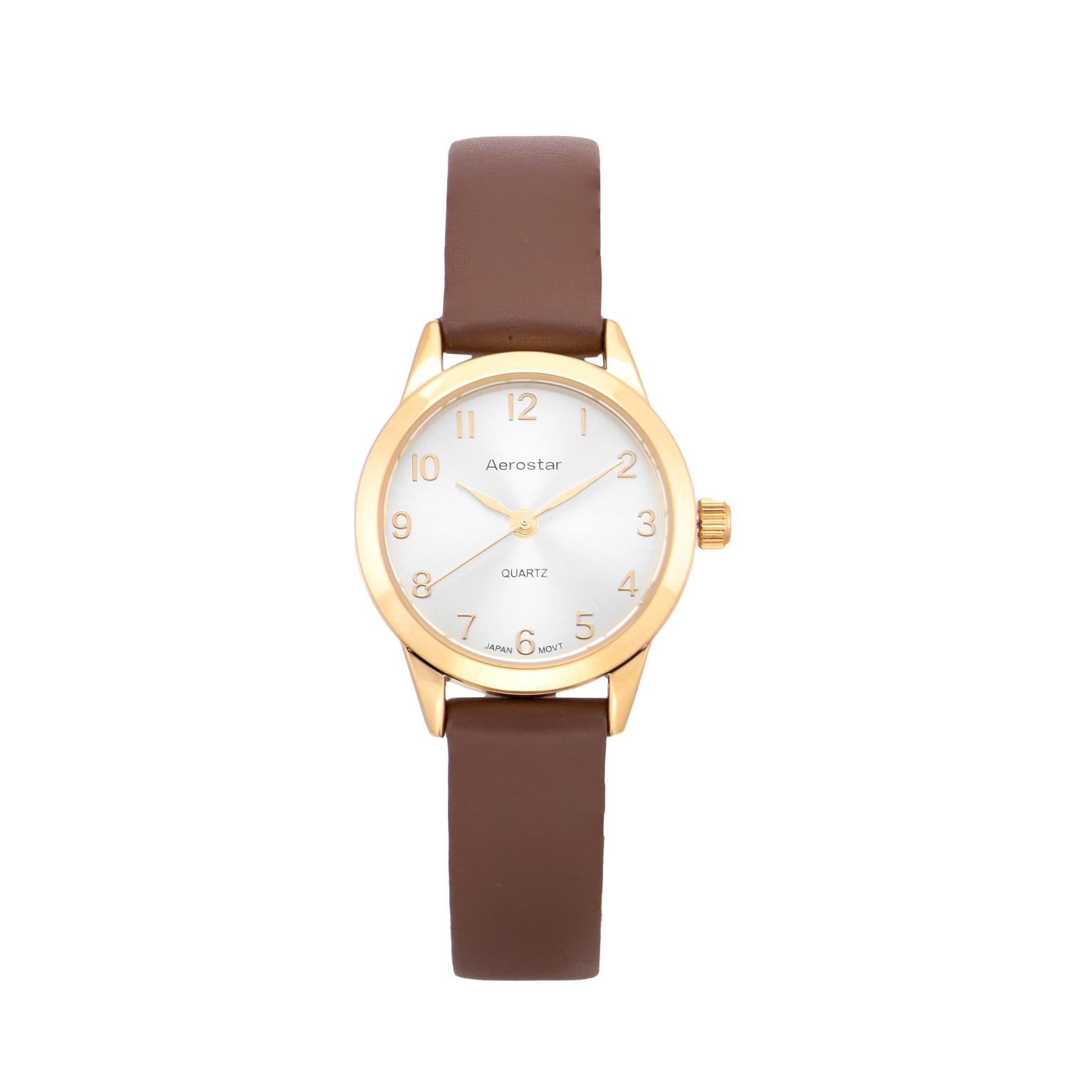 Reloj Aerostar 6129003 Mujer Marrón Análogo