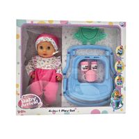 Muñeca Bebé Deluxe Cuerpo Suave Con Asiento De Juego 41 Cm