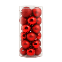 Set de 24 Bolas de Árbol 6cm Rojo Orange