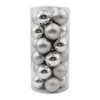 Set de 24 Bolas de Árbol 6cm Silver Orange