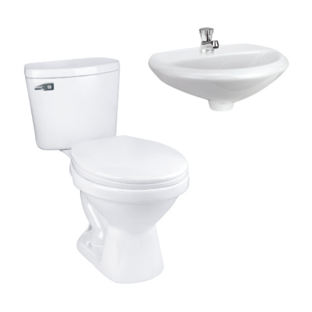 Inodoro 2 Piezas Rapid Jet Universal + Lavatorio Eco