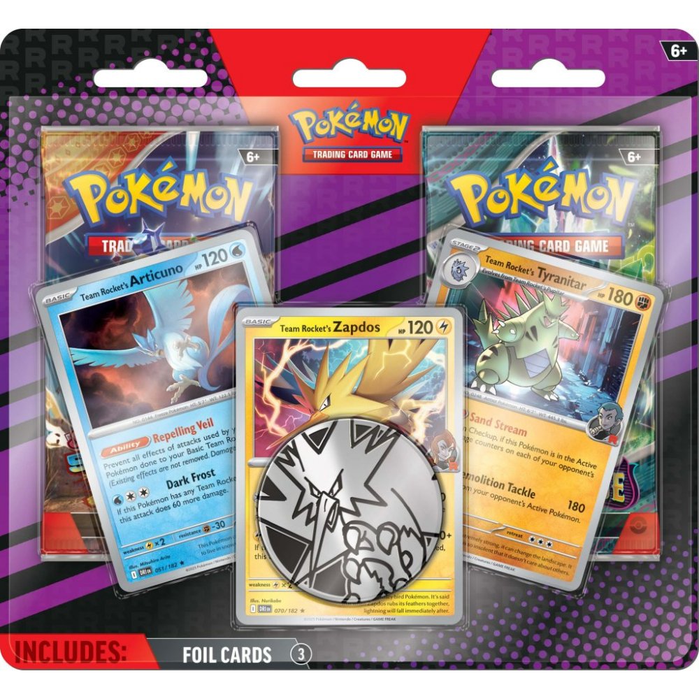 Cartas Pokemon TCG - Zapdos Articuno Tyranitar Cards Set (Ingés)