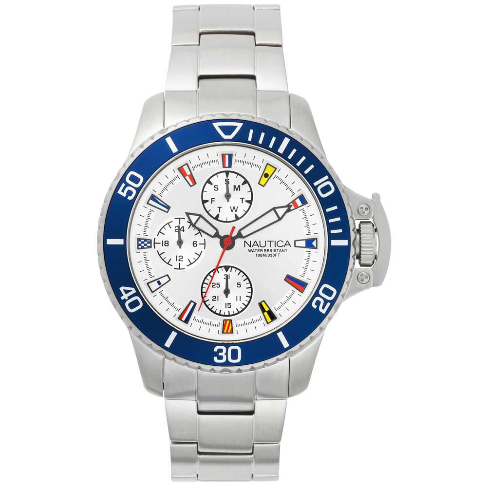 Reloj Nautica Bayside NAPBYS004 Multifuncional Acero Plateado Azul