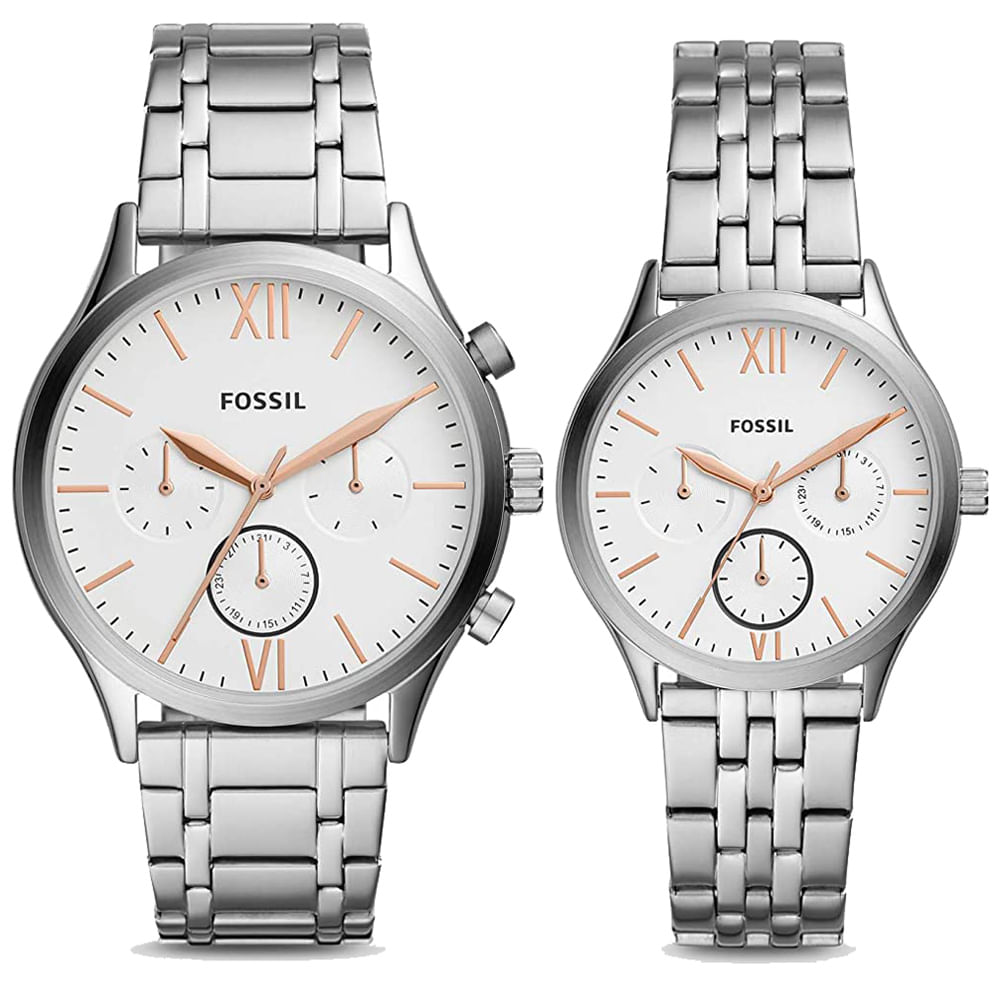 Reloj Fossil Fenmore BQ2468SET Hombre y Mujer Set 2 Relojes Acero
