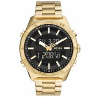 Reloj Fossil Brox BQ2580 Digital Analógico Luz Acero Inoxidable Dorado Negro