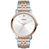 Reloj Fossil Lux Luther BQ2417 Acero Inoxidable Plateado Oro Rosado