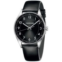 Reloj Calvin Klein Bright KBH211C1 Suizo Correa de Cuero Negro Plateado