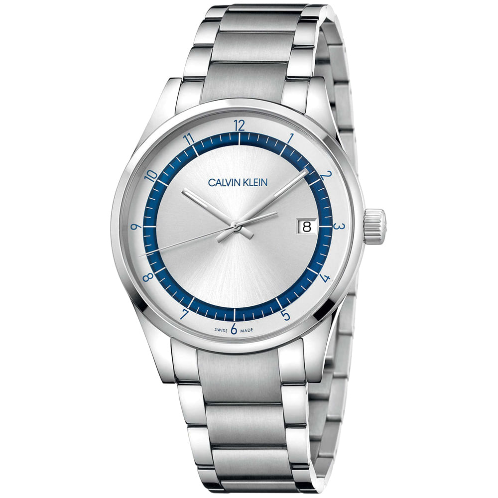Reloj Calvin Klein Completion KAM21146 Suizo Zafiro Fecha Acero Inoxidable