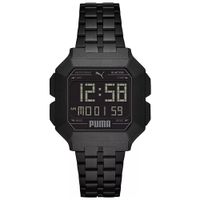 Reloj Puma Remix P5053 Digital Luz de Fondo Correa de Acero Inoxidable Negro