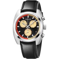 Reloj Calvin Klein Achieve K8W371C1 Suizo Fecha Cronometro Correa de Cuero Negro