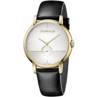 Reloj Calvin Klein Established K9H2X5C6 Suizo Correa de Cuero Negro Dorado
